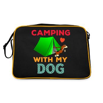 Camping always with your dog - Retro Bag - black/gold - Back