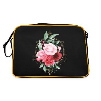 Boho Style Géométrie Roses Fleur Rétro Vintage - Sac Retro - noir/or - Dos