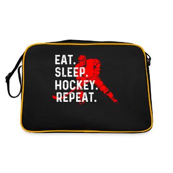 Eat sleep hockey repeat - Retro Bag - black/gold - Back