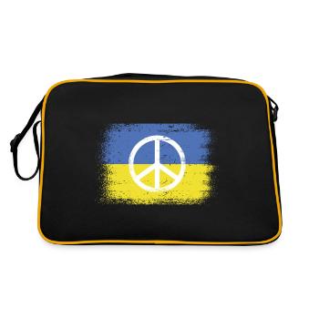 Ukraine Peace Flag Ukrainian Patriot Peace - Retro Bag - black/gold - Back