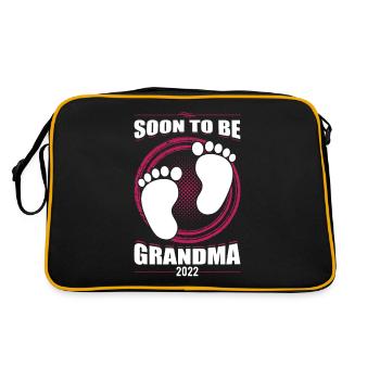 Bald Oma 2022 Zum ersten Mal Großmutter Pun - Retro Tasche - Schwarz/Gold - Hinten