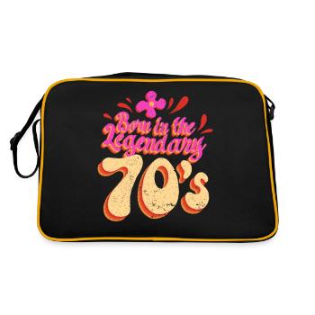 Born in the 70s 70s Retro Hippie colorful - Retro Bag - black/gold - Back
