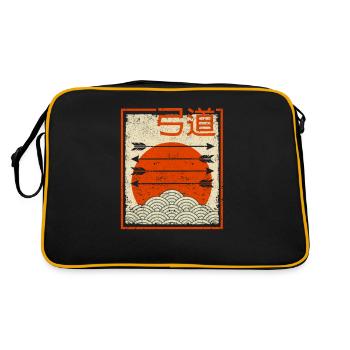 Rétro Japonais Tir à l’Arc Kyudo Flèche d’Arc - Sac Retro - noir/or - Dos