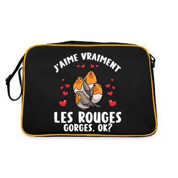 Robin Familiar Humor Bird - Retro Bag - black/gold - Back
