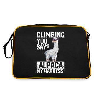 Rock Climber Adventure Climbing You say? Alpaca - Retro Bag - black/gold - Back