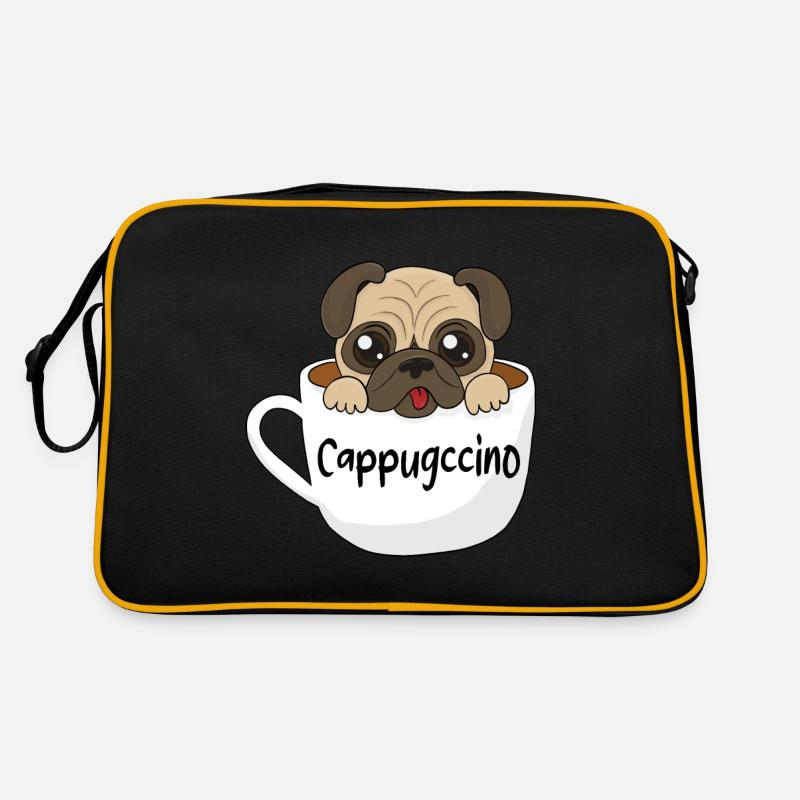 cappugccino cappuccino drôle de carlin carlin Sac Retro
