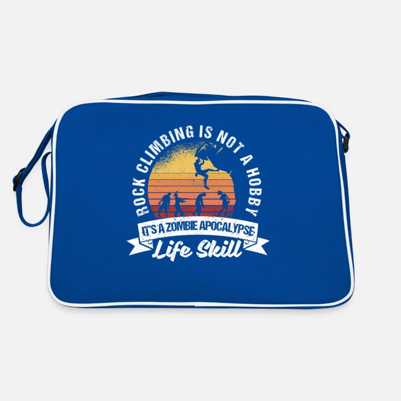 Lustiger Zombie-Fluchtkletterer Felsklettern Retro Tasche