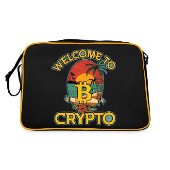 Willkommen bei Krypto, Bitcoin Sommer - Retro Tasche - Schwarz/Gold - Hinten