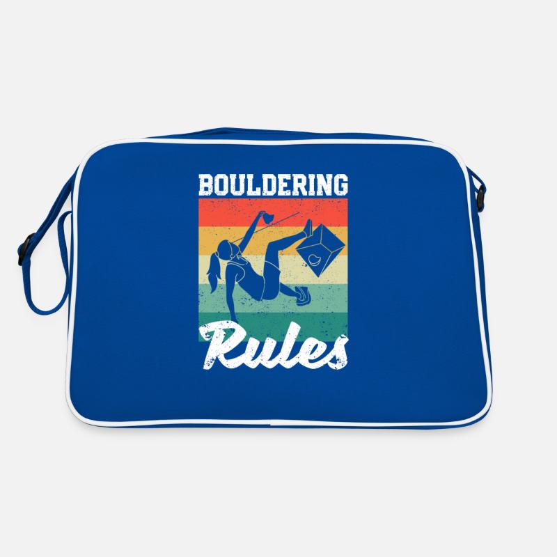 Bergsteiger Boulder Fels Boulderer Boulderregeln Retro Tasche