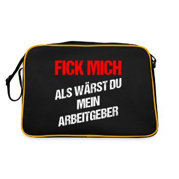 Fick mich als Wärst du mein Arbeitgeber - Retro Tasche - Schwarz/Gold - Hinten