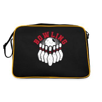 Bowling Ball Silhouette Drôle Bowler Pins Sport - Sac Retro - noir/or - Dos