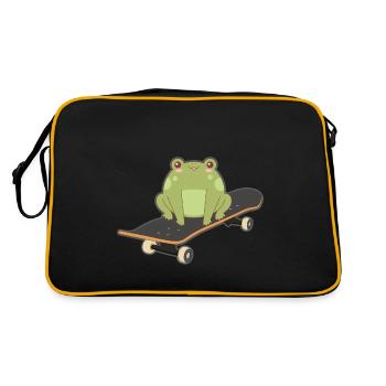 Funny Frog Skateboard Cool Frog Lover Amphibian - Retro Bag - black/gold - Back