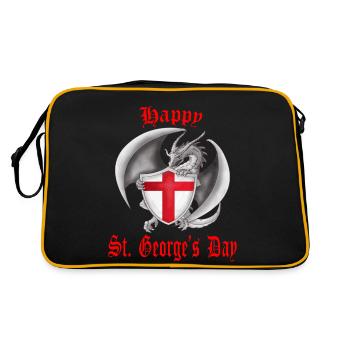 St. George's Day for proud patriotic Englishmen - Retro Bag - black/gold - Back