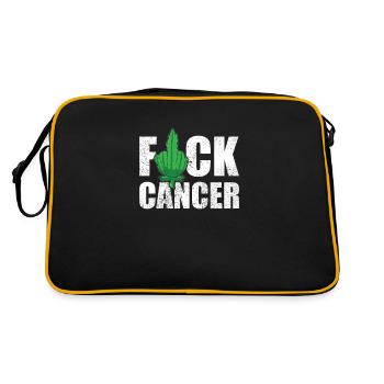 Fuck Cancer Cannabis Leaf THC CBD Healthcare Weed - Retro Tasche - Schwarz/Gold - Hinten