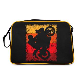 Motorradfahren - Retro Tasche - Schwarz/Gold - Hinten