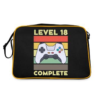 Level 18 Complete 18 years 18th birthday - Retro Bag - black/gold - Back