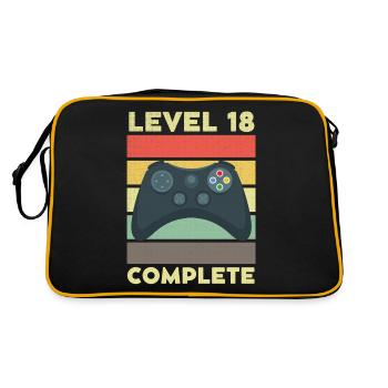 Level 18 Complete 18 years 18th birthday - Retro Bag - black/gold - Back