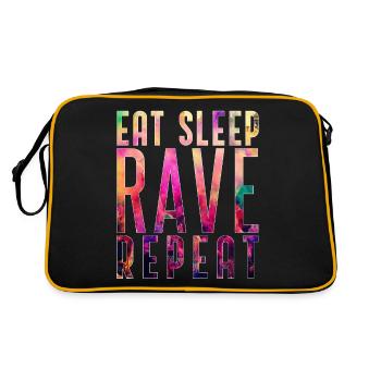 EAT SLEEP RAVE REPEAT T-Shirt Raver Festival - Sac Retro - noir/or - Dos
