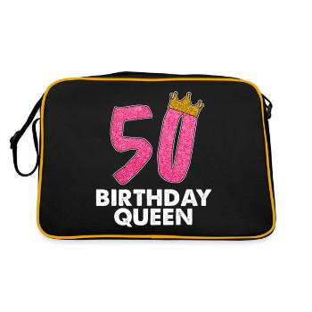 50 Anniversaire Reine 50e Anniversaire Reine 50 ans - Sac Retro - noir/or - Dos