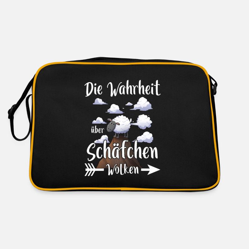 Schäfchenwolken - Lustiges Schaf Retro Tasche