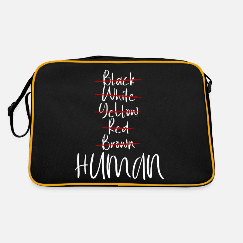 Black White Red Yellow Brown Human Retro Tasche