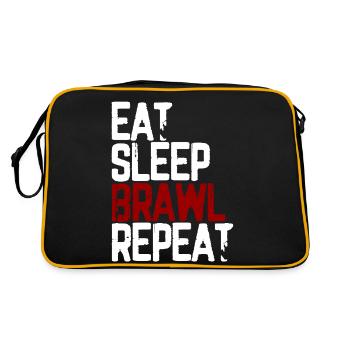 Eat Sleep Brawl Repeat Gamer - Retro Bag - black/gold - Back