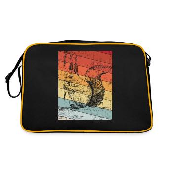 Squirrel vintage - Retro Tasche - Schwarz/Gold - Hinten