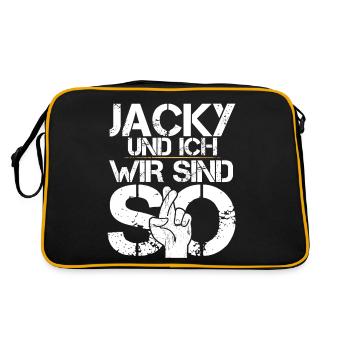 Jacky And I Are So - Retro Tasche - Schwarz/Gold - Hinten