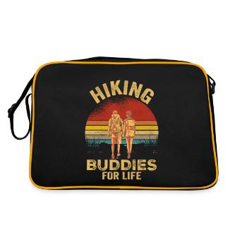 Hiking Buddies For Life Hike Hiker Mountains - Retro Tasche - Schwarz/Gold - Hinten