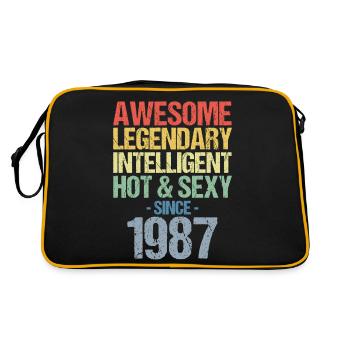 Né en 1987 Né en 1987 Anniversaire - Sac Retro - noir/or - Dos