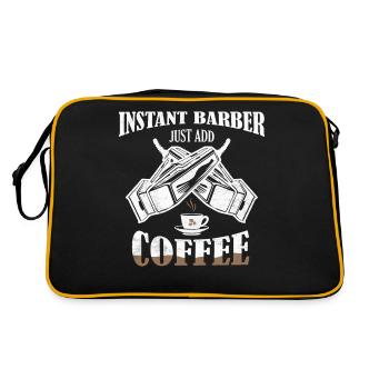Instant Barber Just Add Coffee Hair Cutting Barbe - Retro Tasche - Schwarz/Gold - Hinten