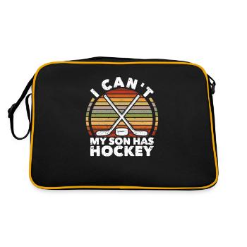 I can't my son has hockey ice winter - Retro Bag - black/gold - Back