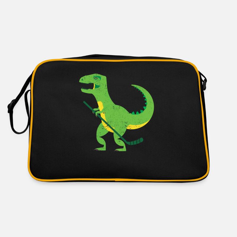 Hockeysaurus Dinosaurier Eishockeyspieler Winter Retro Tasche