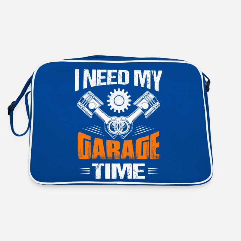 I Need My Garage Time Mechanic Tool Workshop Retro Tasche