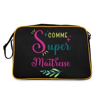 S comme super maîtresse cadeau maitresse - Sac Retro - noir/or - Dos