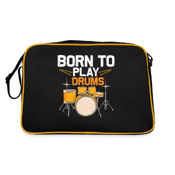 Né pour jouer de la batterie Batteur de batterie - Sac Retro - noir/or - Dos
