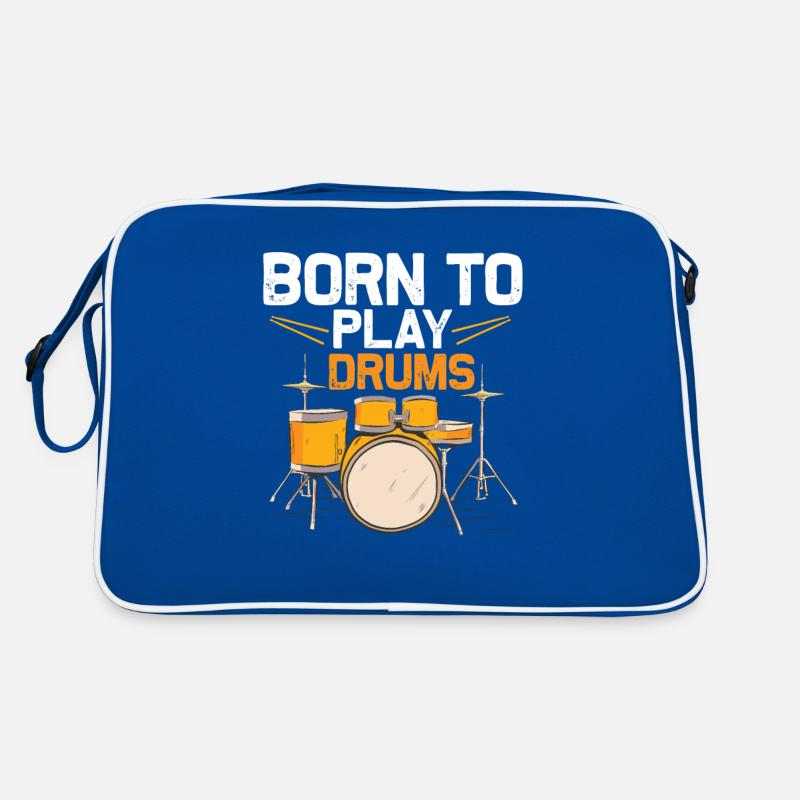 Born To Play Drums Drummer Drumming Retro Tasche
