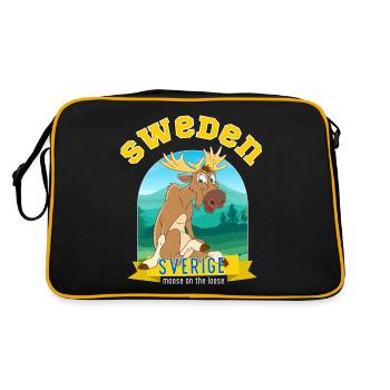 Suède Sverige Elk en liberté - Sac Retro - noir/or - Dos