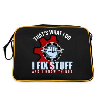 That's What I Do I Fix Stuff And I Know Things - Retro Bag - black/gold - Back