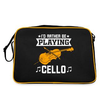 Je préfère jouer du violoncelle - Sac Retro - noir/or - Dos