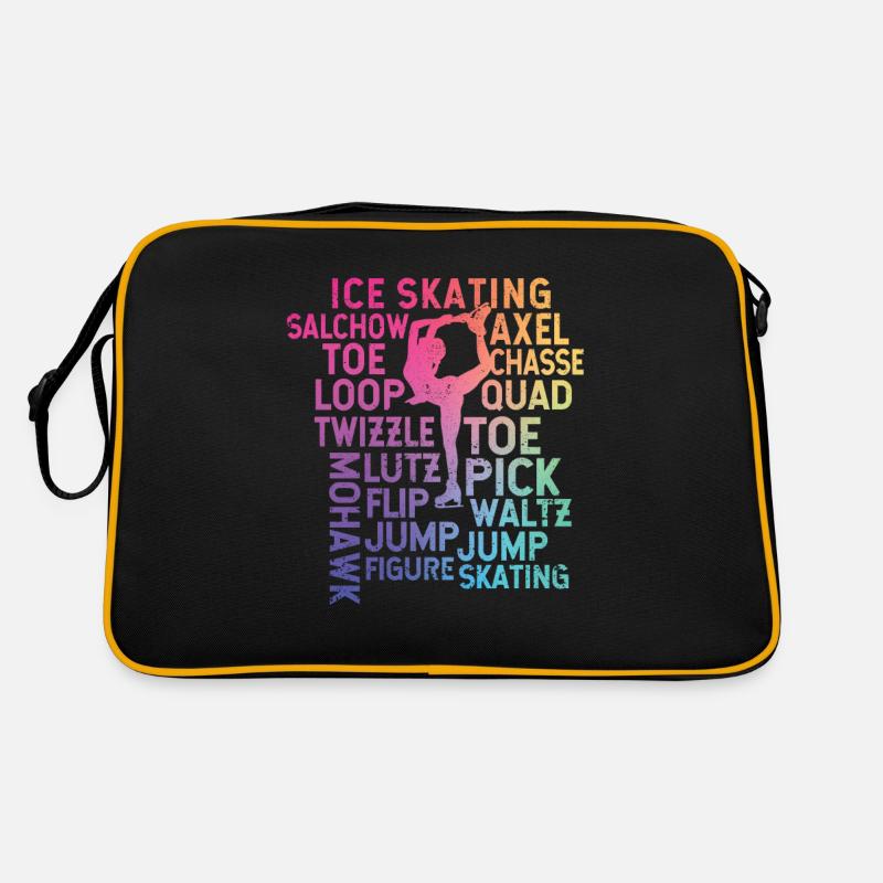 Thème patinage sur glace Rainbow Typographie Drôle Sac Retro
