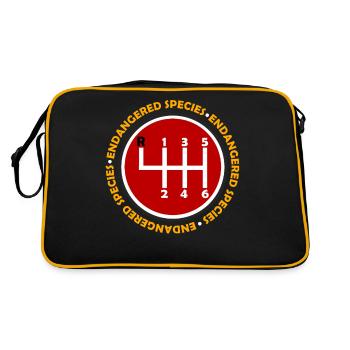 Espèces menacées Boîte de vitesses manuelle Stick Shift 6 - Sac Retro - noir/or - Dos