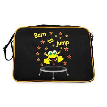 Jumping Frog - Born To Jump - Trampoline Sport - Retro Bag - black/gold - Back