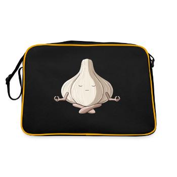 Drôle de yoga Gousse d’ail Méditant l’ail - Sac Retro - noir/or - Dos
