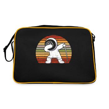 Funny Dabbing Fechten Sport Fechter Tanz Fechter - Retro Tasche - Schwarz/Gold - Hinten