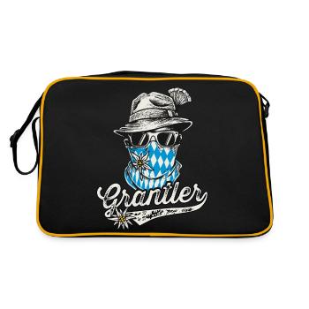 Grantler T-Shirt Herren Trachtenshirt - Retro Tasche - Schwarz/Gold - Hinten