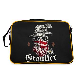 Grantler T-Shirt Trachtenshirt Bayern - Retro Tasche - Schwarz/Gold - Hinten