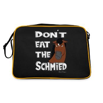 don't eat the blacksmith funny grim horse - Retro Bag - black/gold - Back