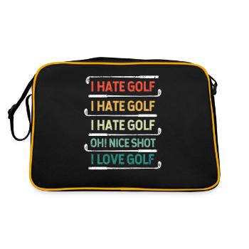 I hate golf Oh beautiful shot I love golf - Retro Bag - black/gold - Back