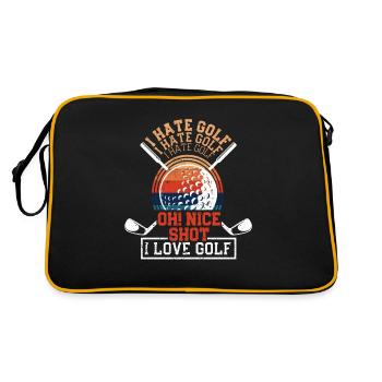 I hate golf Oh beautiful shot I love golf - Retro Bag - black/gold - Back